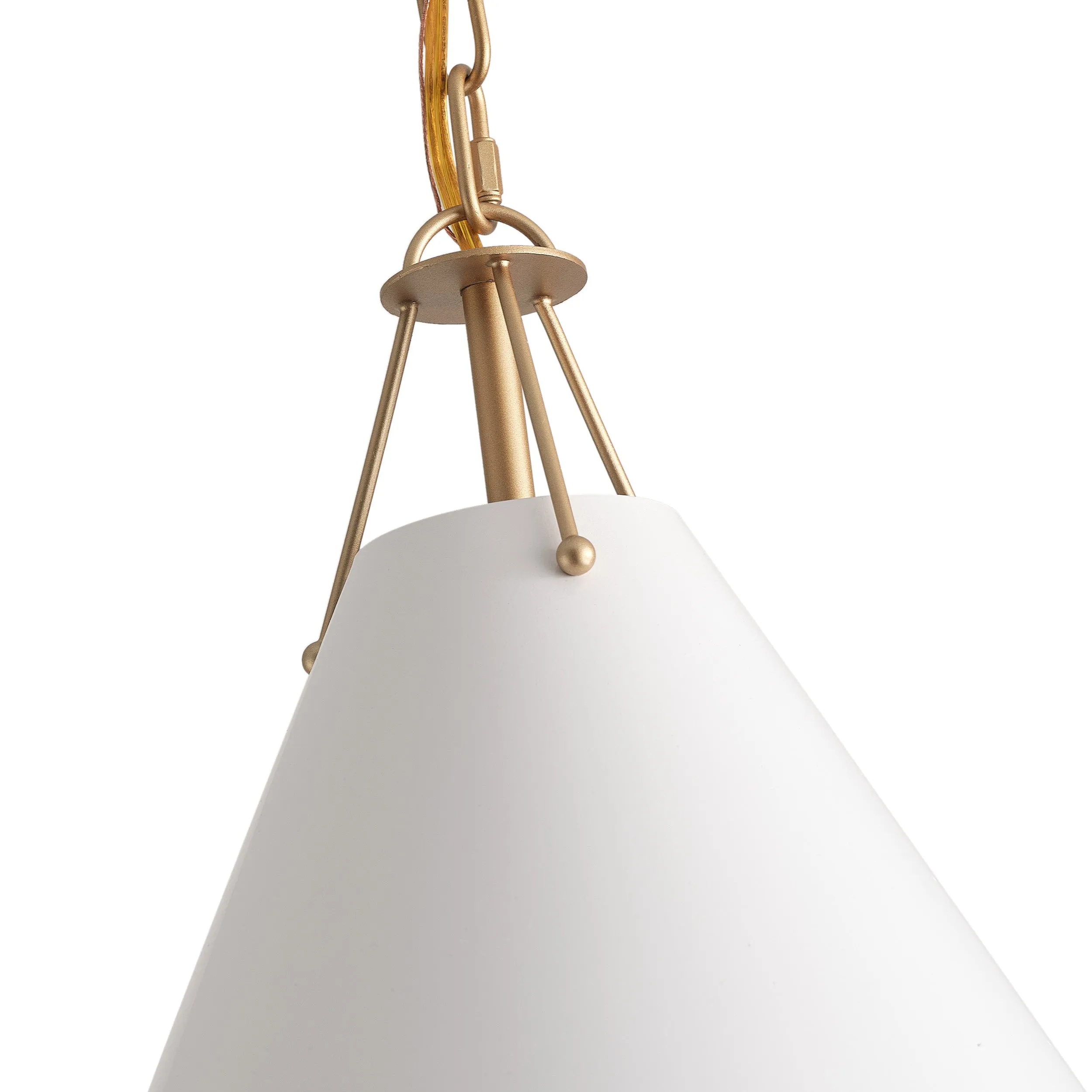 1-Light White Flared Shade Pendant Lighting