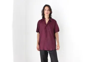 80s PURE SILK Classic Boxy in Aubergine