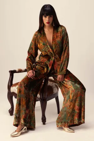 Abstract Print Jacket Set