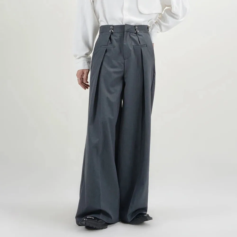 Aidase Mens Y2k Basic Casual Pants 2024 New Genderless Fashion Individuality Loose Retro Solid Color Floor-Length Wide-Leg Pants Unisex