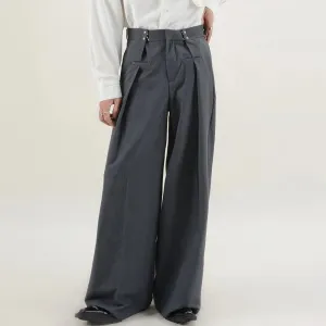 Aidase Mens Y2k Basic Casual Pants 2024 New Genderless Fashion Individuality Loose Retro Solid Color Floor-Length Wide-Leg Pants Unisex