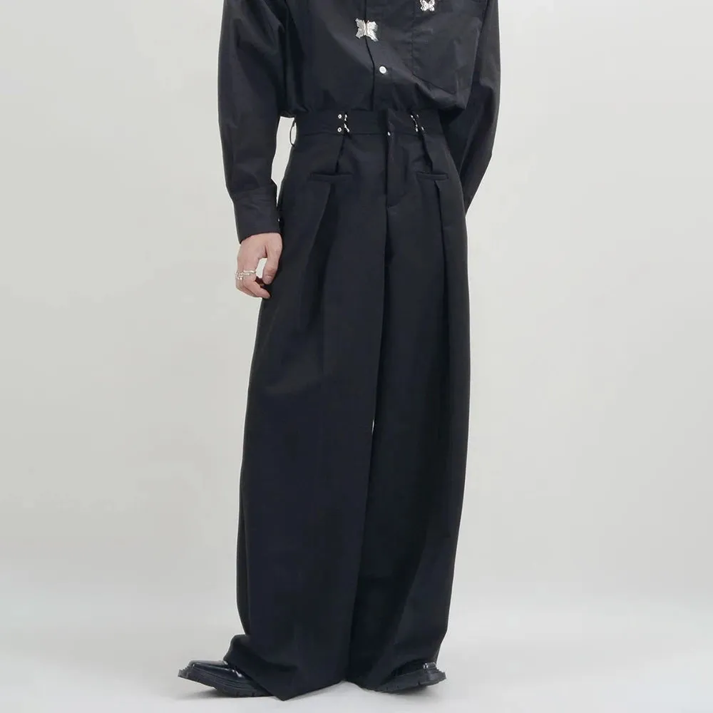 Aidase Mens Y2k Basic Casual Pants 2024 New Genderless Fashion Individuality Loose Retro Solid Color Floor-Length Wide-Leg Pants Unisex