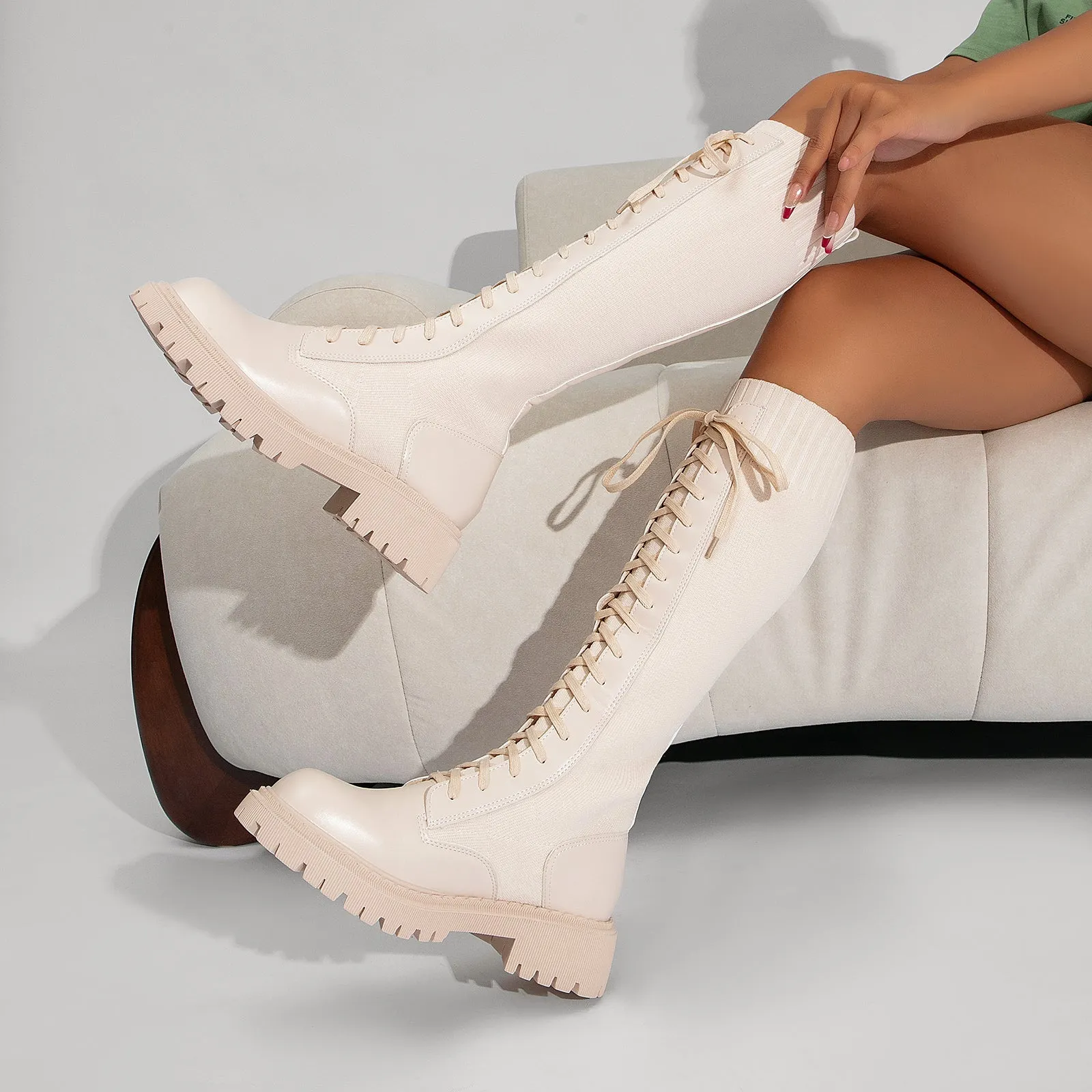 binfenxie- Women Daily Knit High Boots