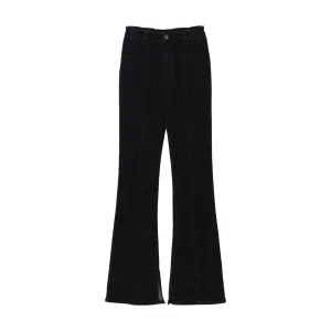 Black Denim Flared Pants