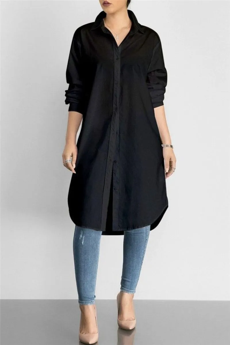 Black Flared Cotton Kurta