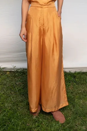 Broad Hem Flared Yellow Trouser