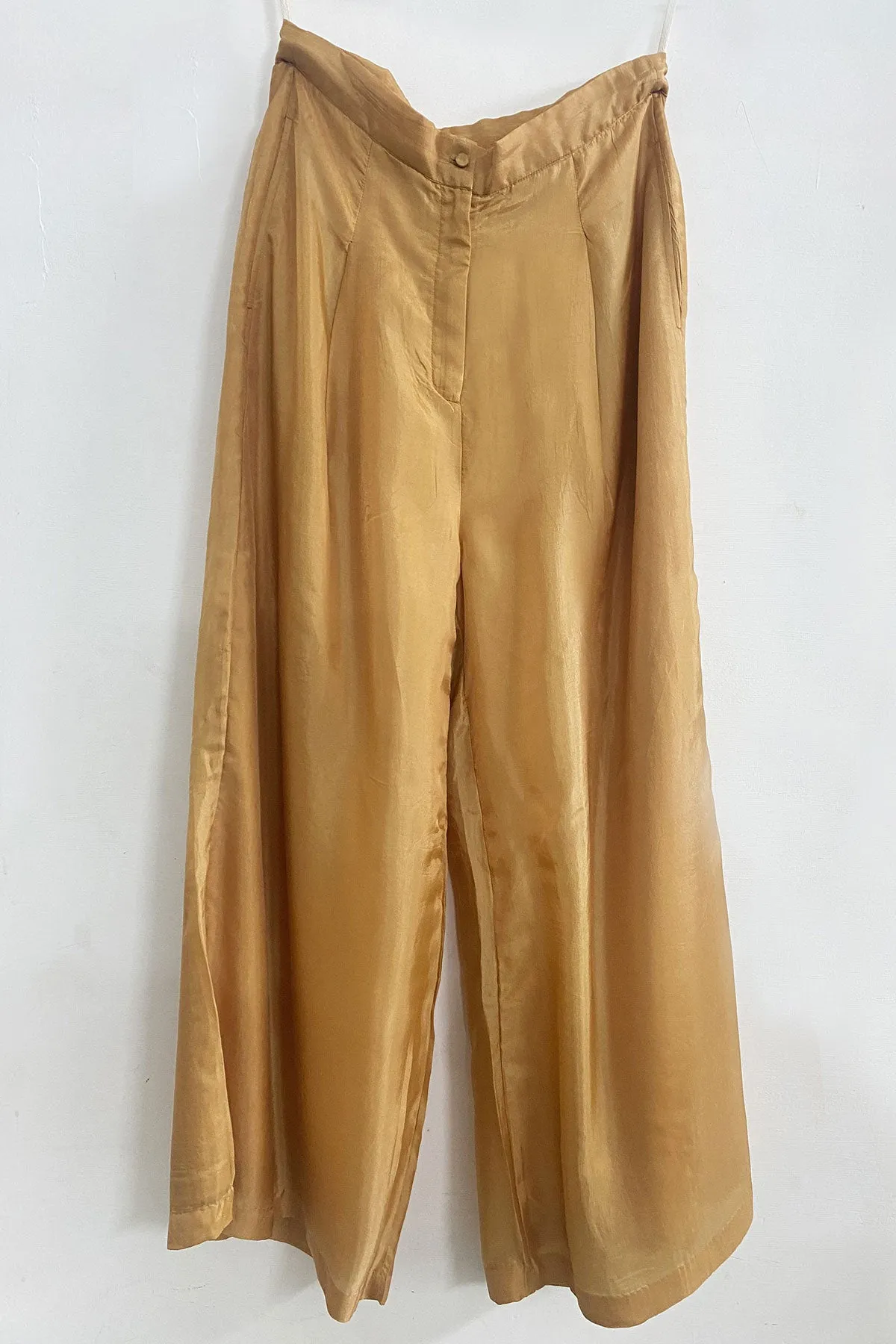 Broad Hem Flared Yellow Trouser