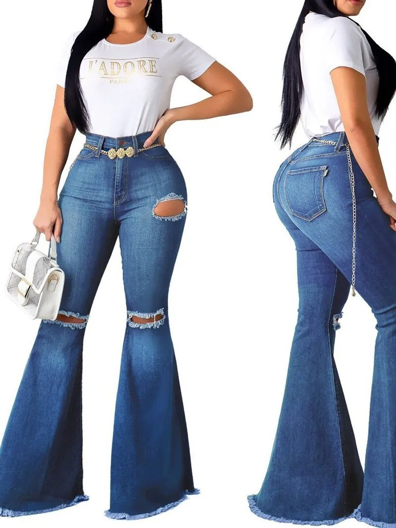 Casual Stretch Skinny Denim Flared Pants