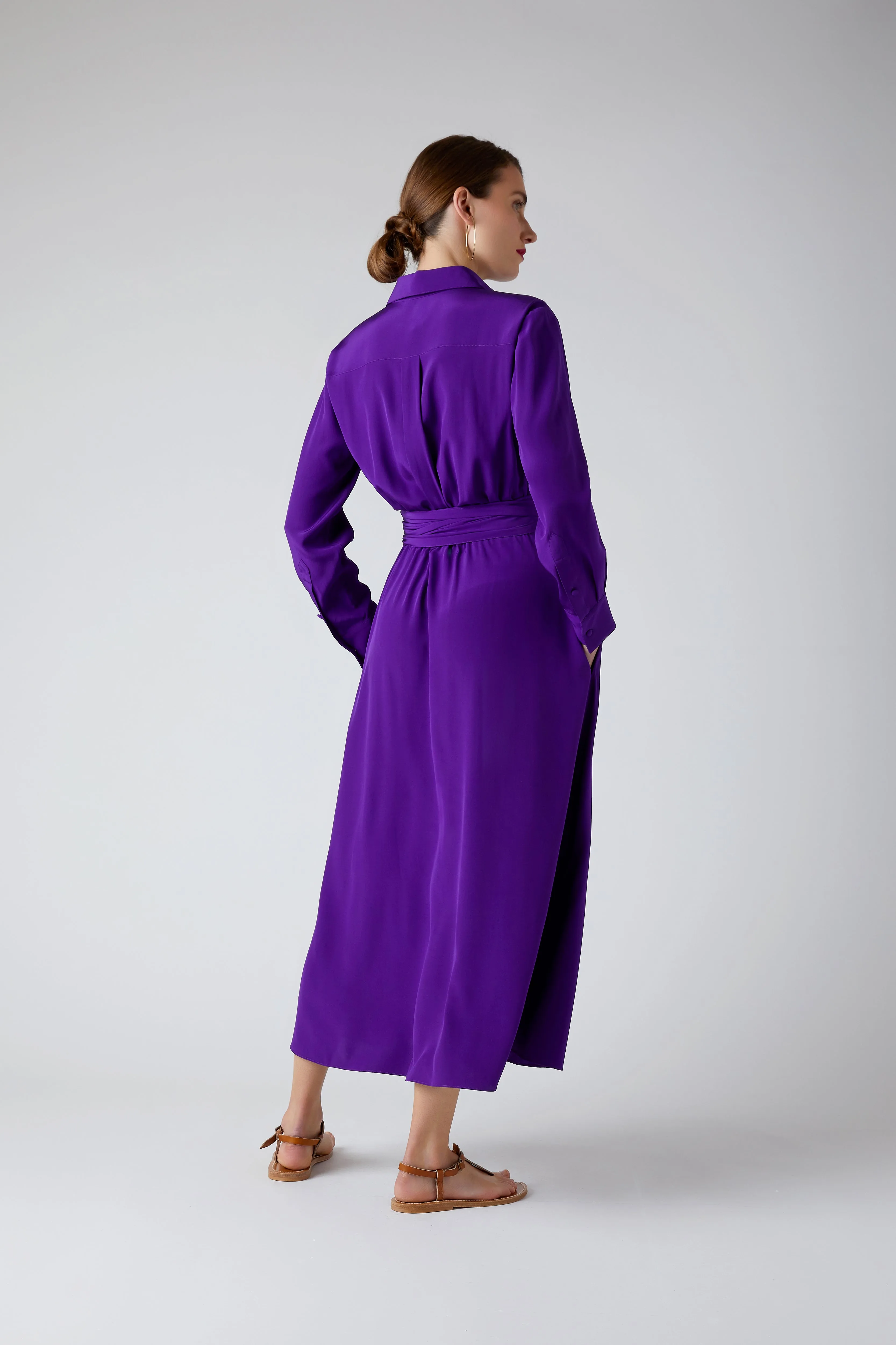 Celia Silk Full Skirt Wrap Dress