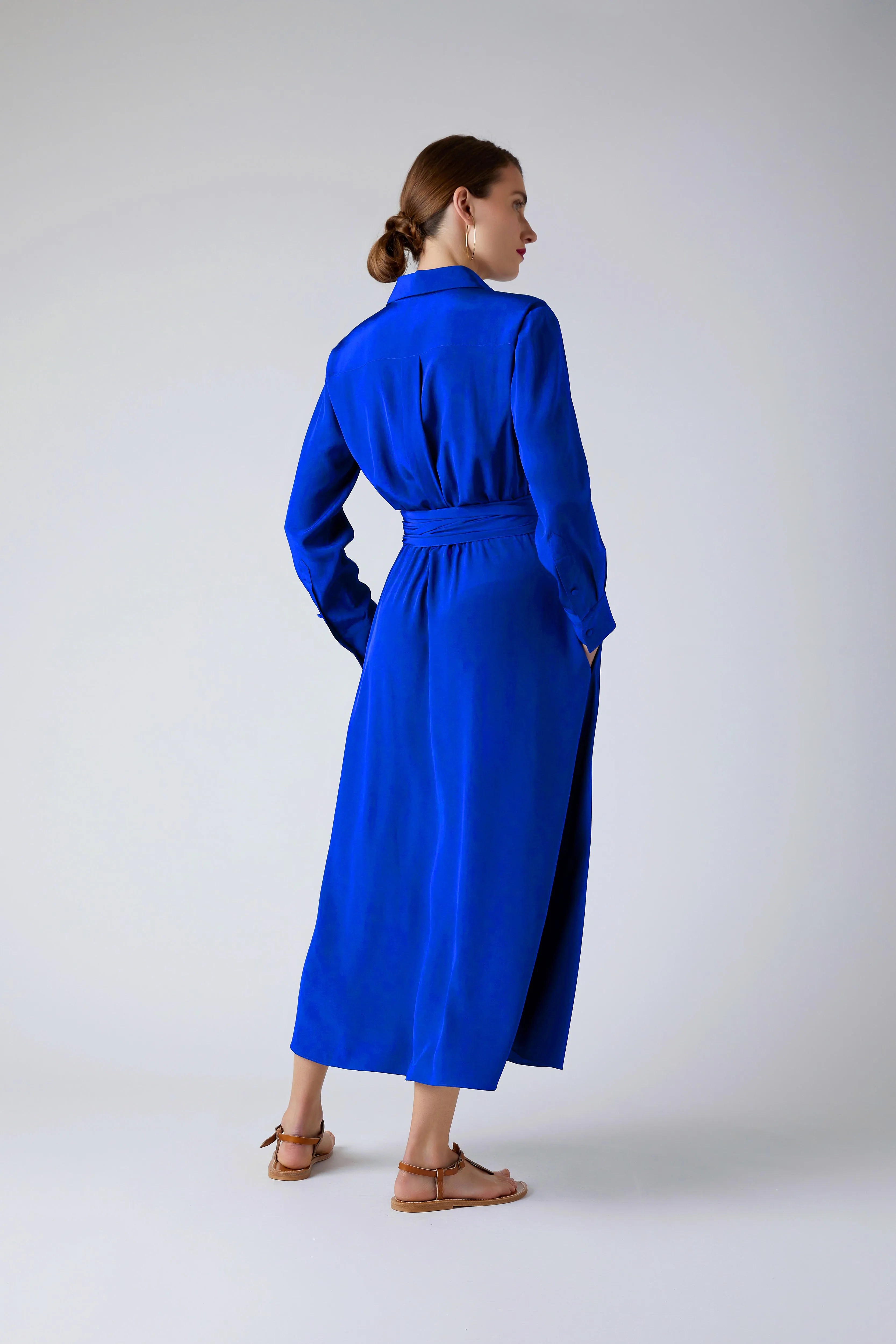 Celia Silk Full Skirt Wrap Dress