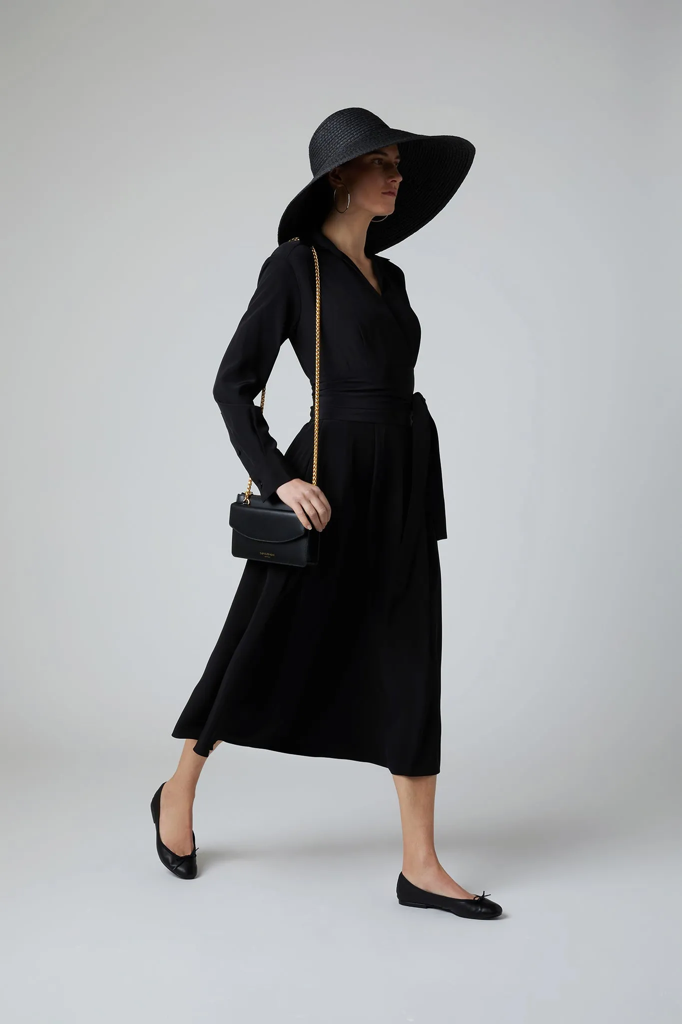 Celia Silk Full Skirt Wrap Dress