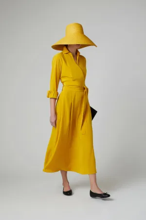 Celia Silk Full Skirt Wrap Dress