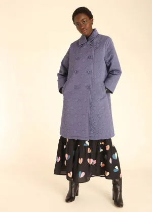 Coat Daisy Embr in Indigo