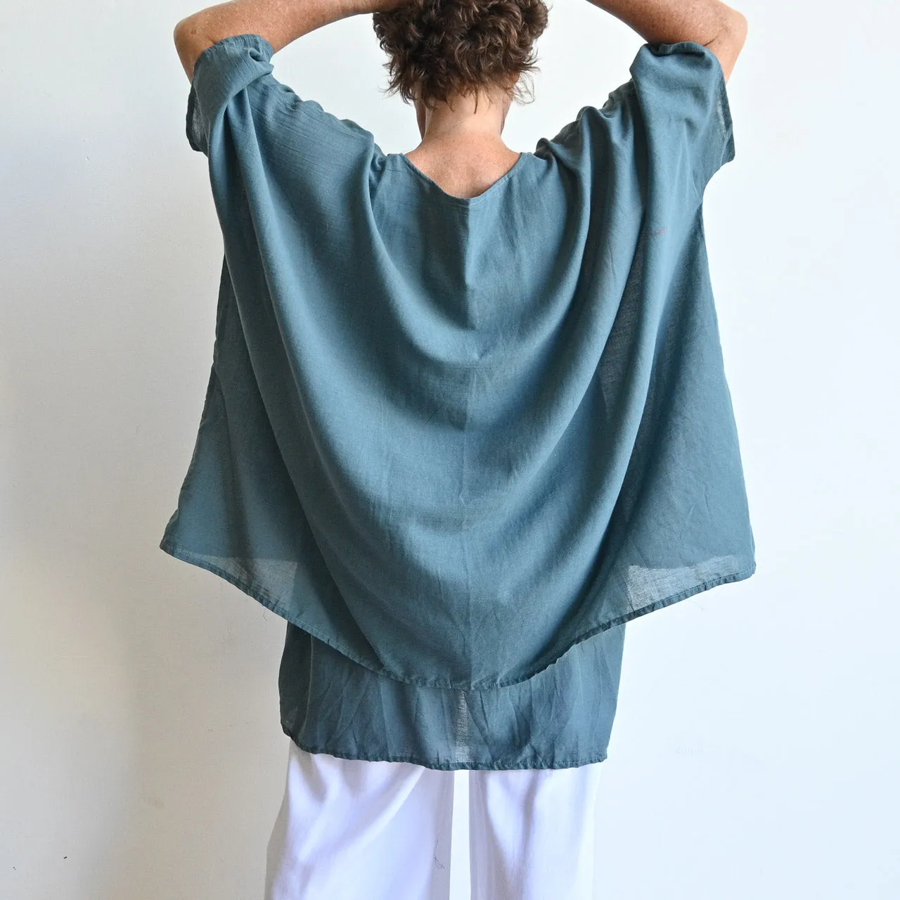 Come Fly With Me Layered Cotton Kaftan Top