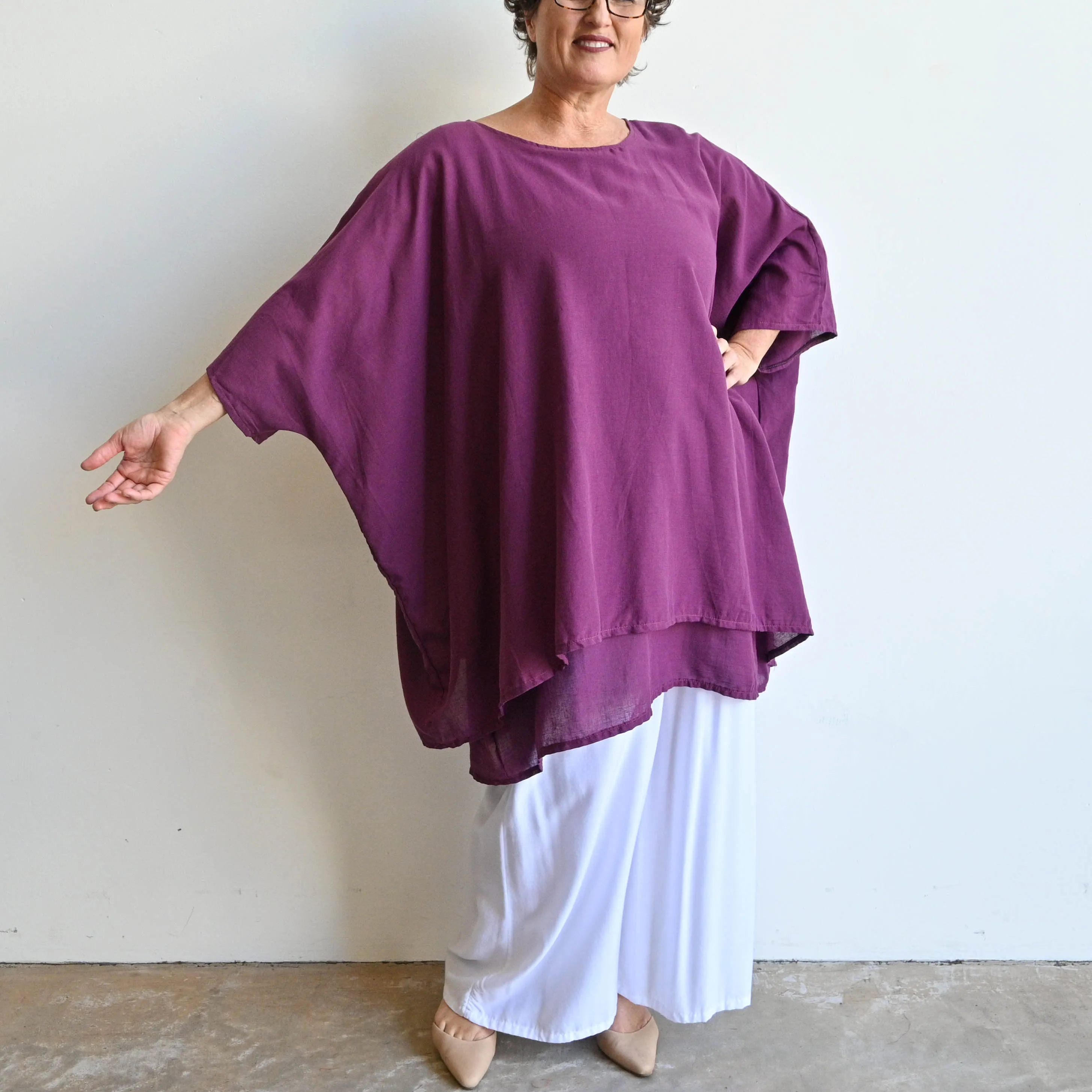 Come Fly With Me Layered Cotton Kaftan Top