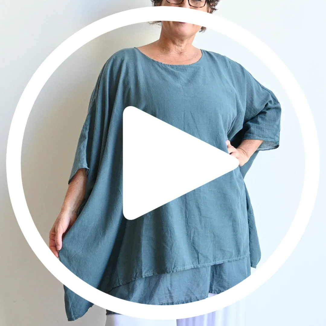 Come Fly With Me Layered Cotton Kaftan Top