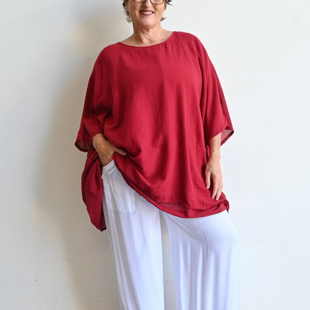 Come Fly With Me Layered Cotton Kaftan Top