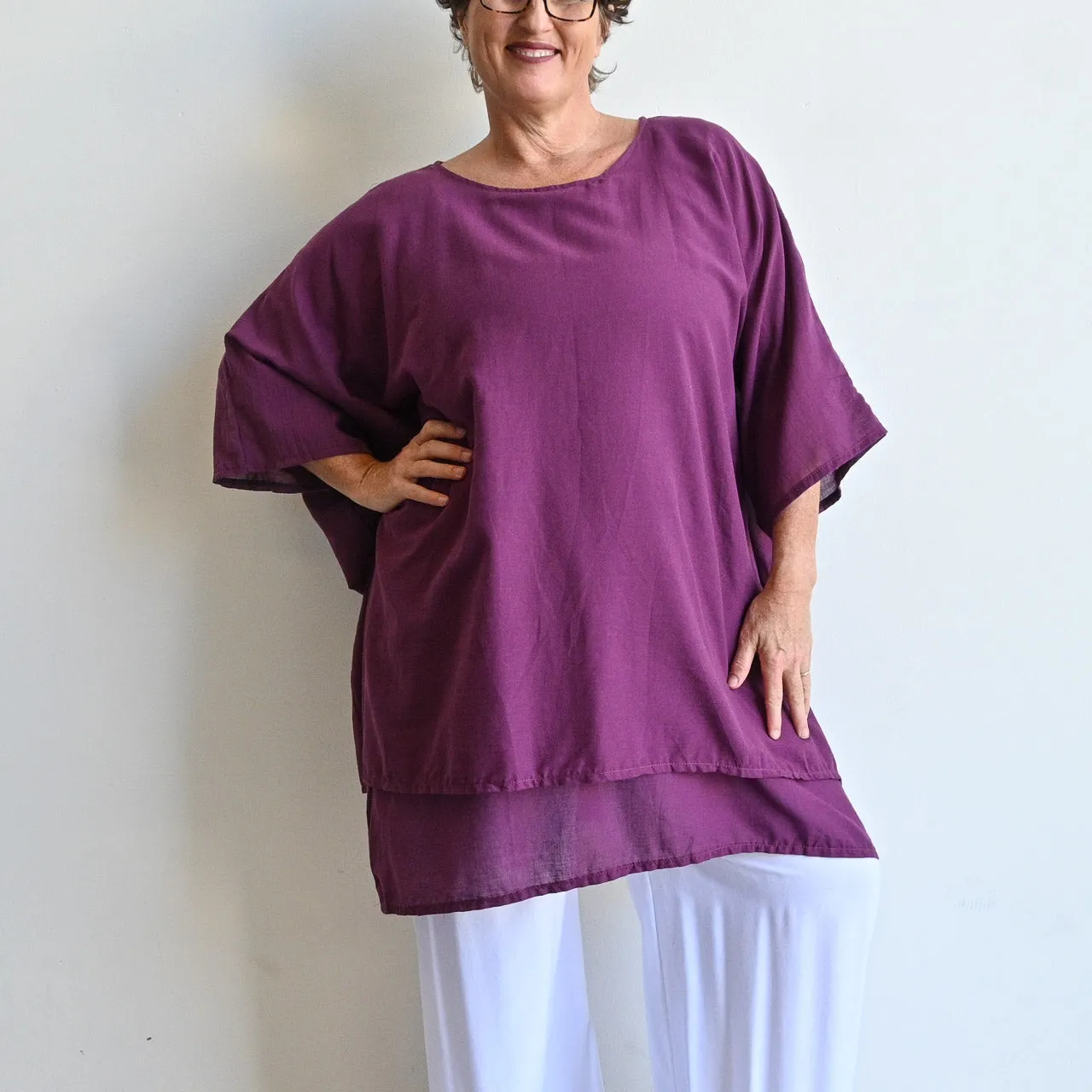 Come Fly With Me Layered Cotton Kaftan Top