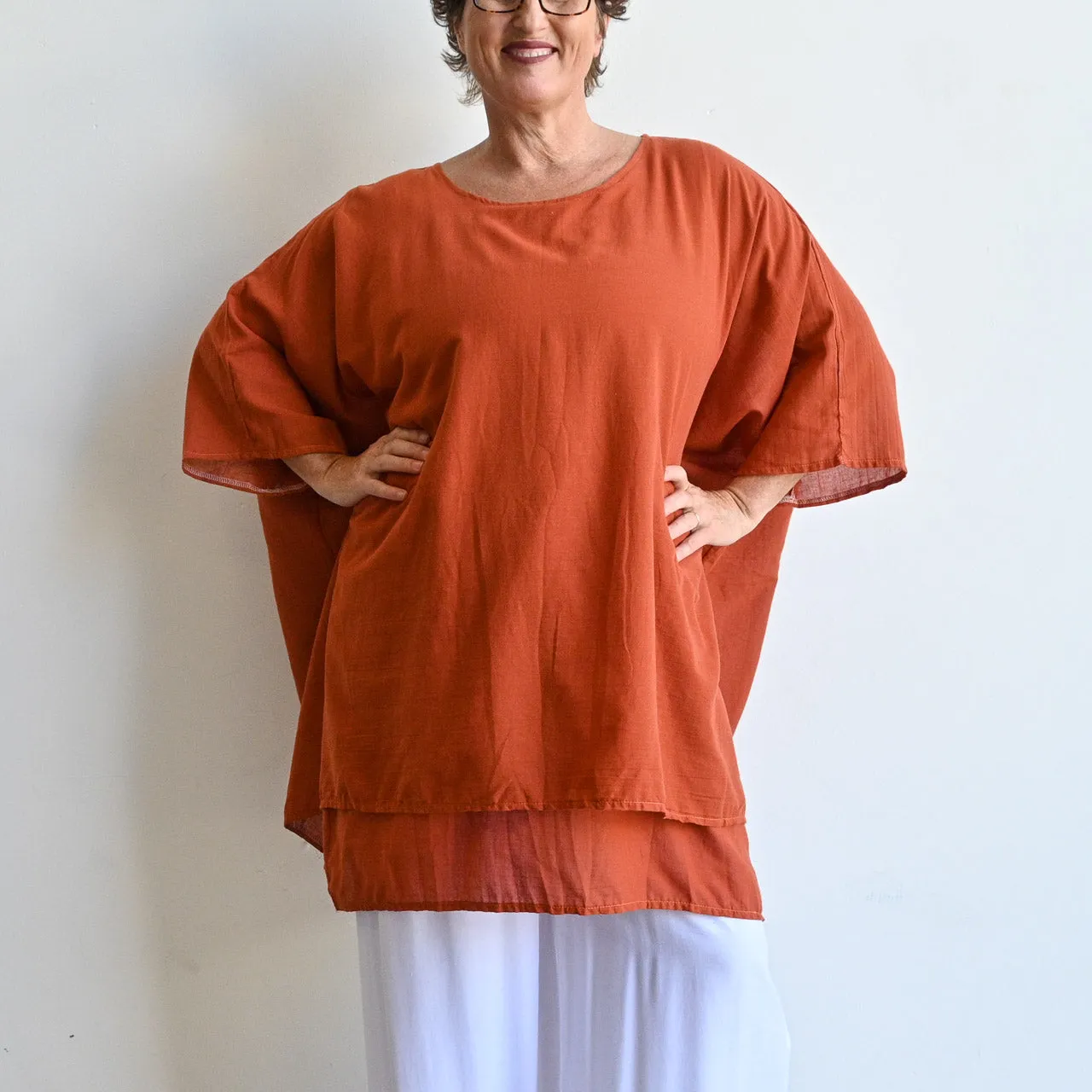 Come Fly With Me Layered Cotton Kaftan Top
