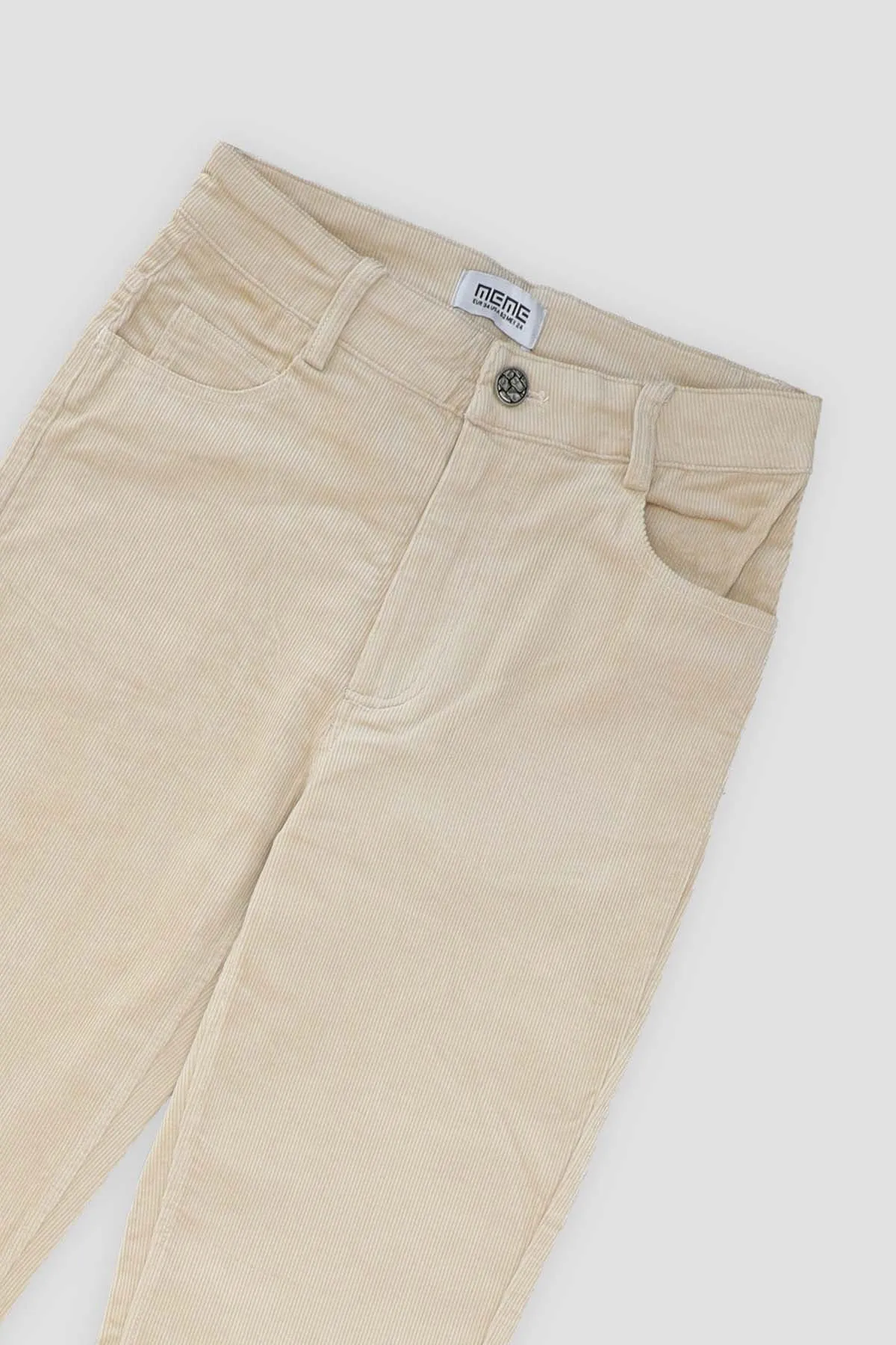 Corduroy Pant For Women - Ecru
