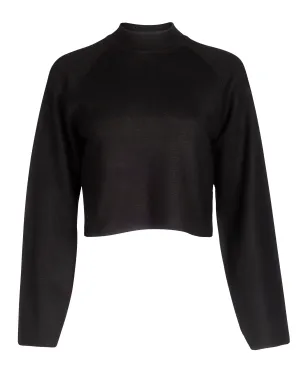 Cropped Lounge Sweater - Black