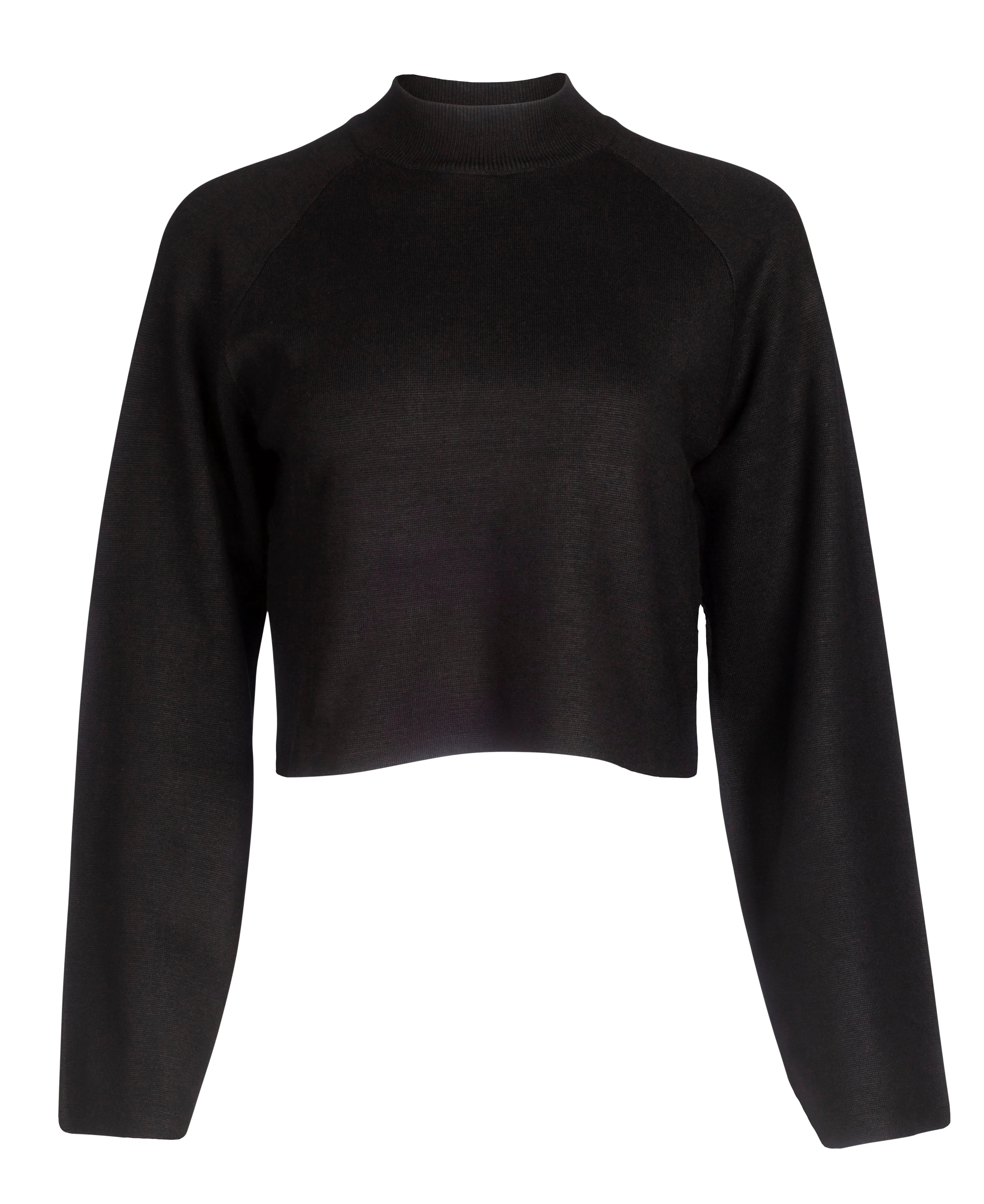 Cropped Lounge Sweater - Black