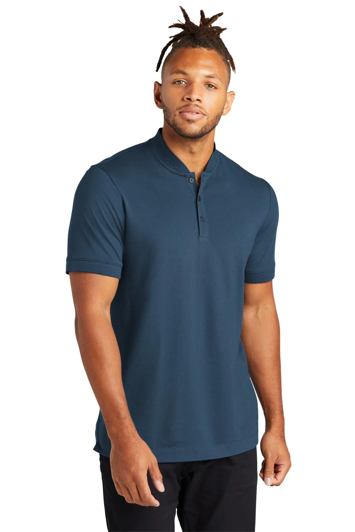 Custom Embroidered - Mercer Mettle™ Stretch Pique Henley MM1008