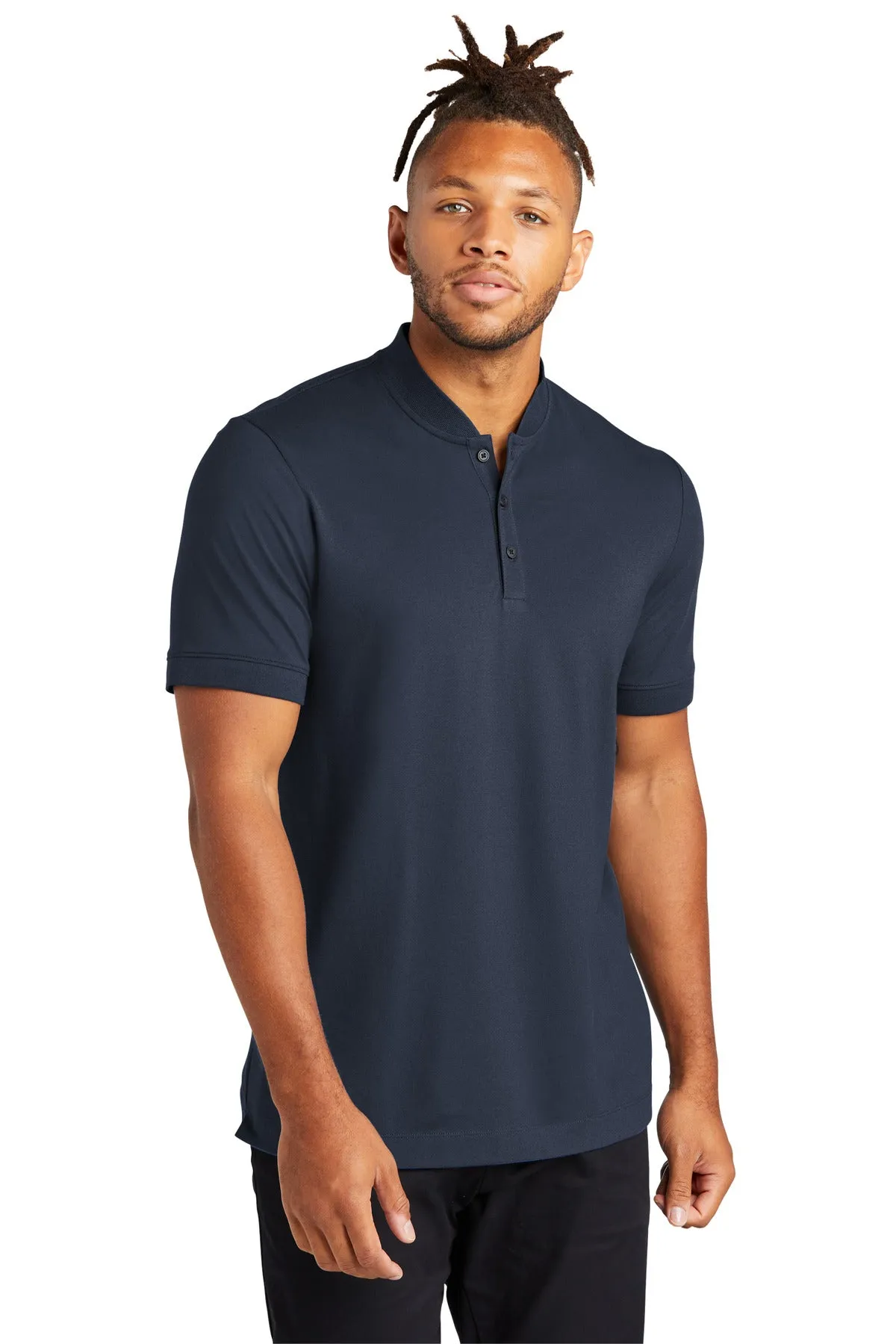 Custom Embroidered - Mercer Mettle™ Stretch Pique Henley MM1008