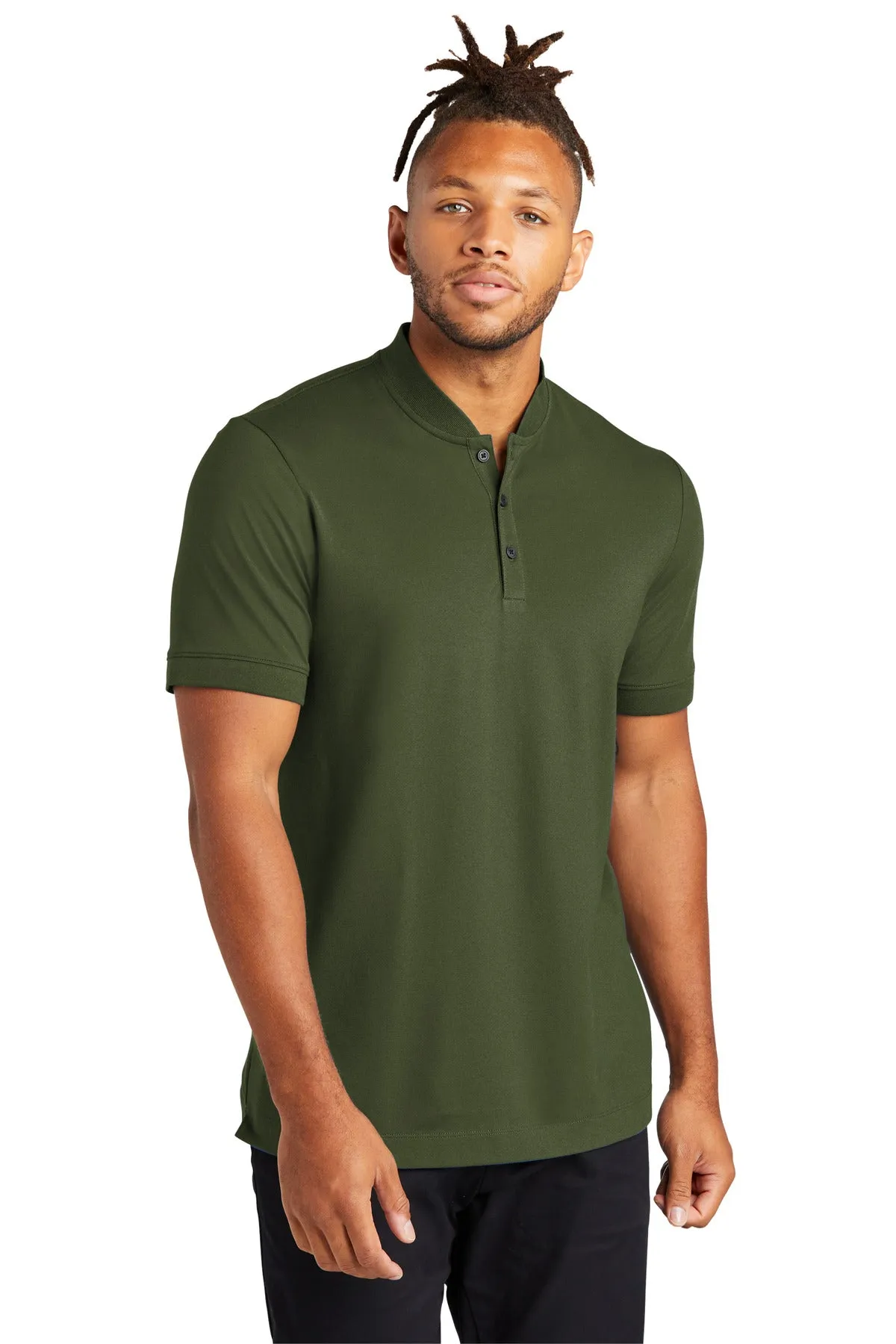 Custom Embroidered - Mercer Mettle™ Stretch Pique Henley MM1008