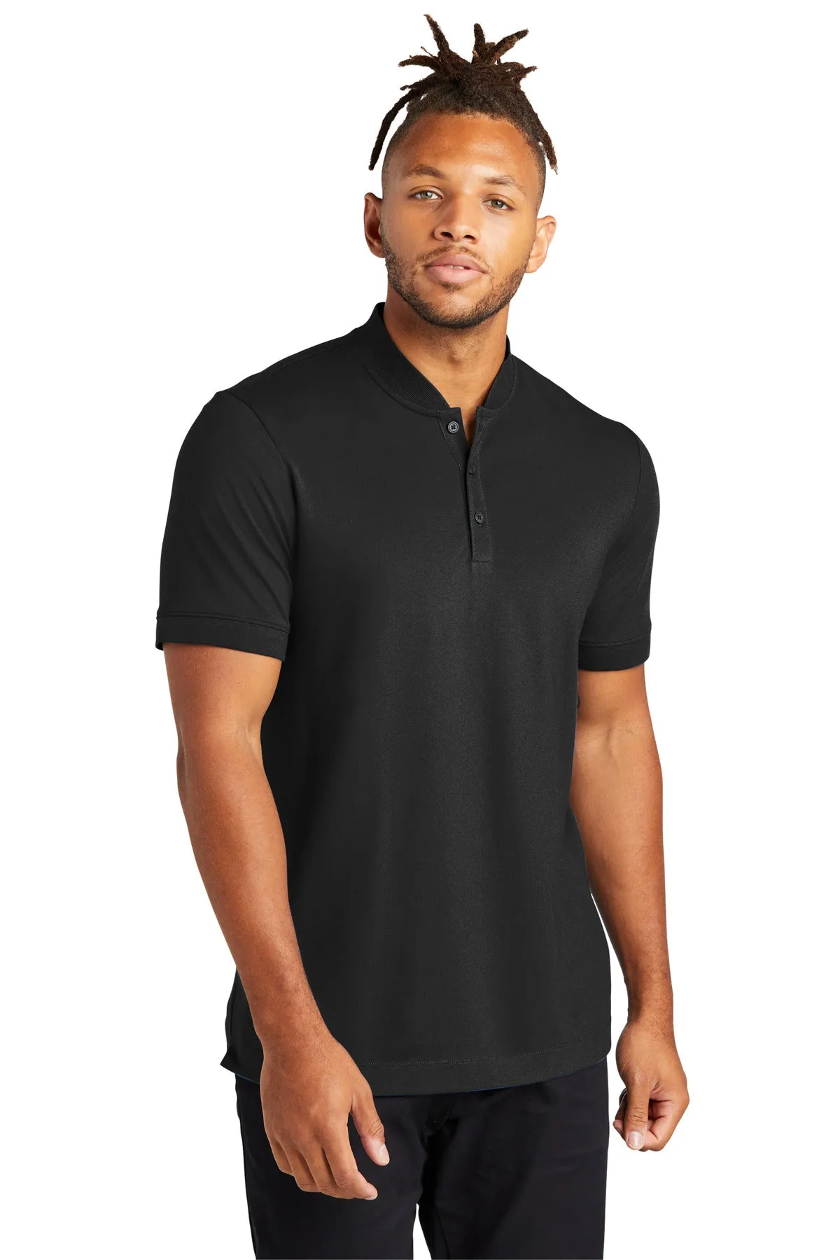 Custom Embroidered - Mercer Mettle™ Stretch Pique Henley MM1008