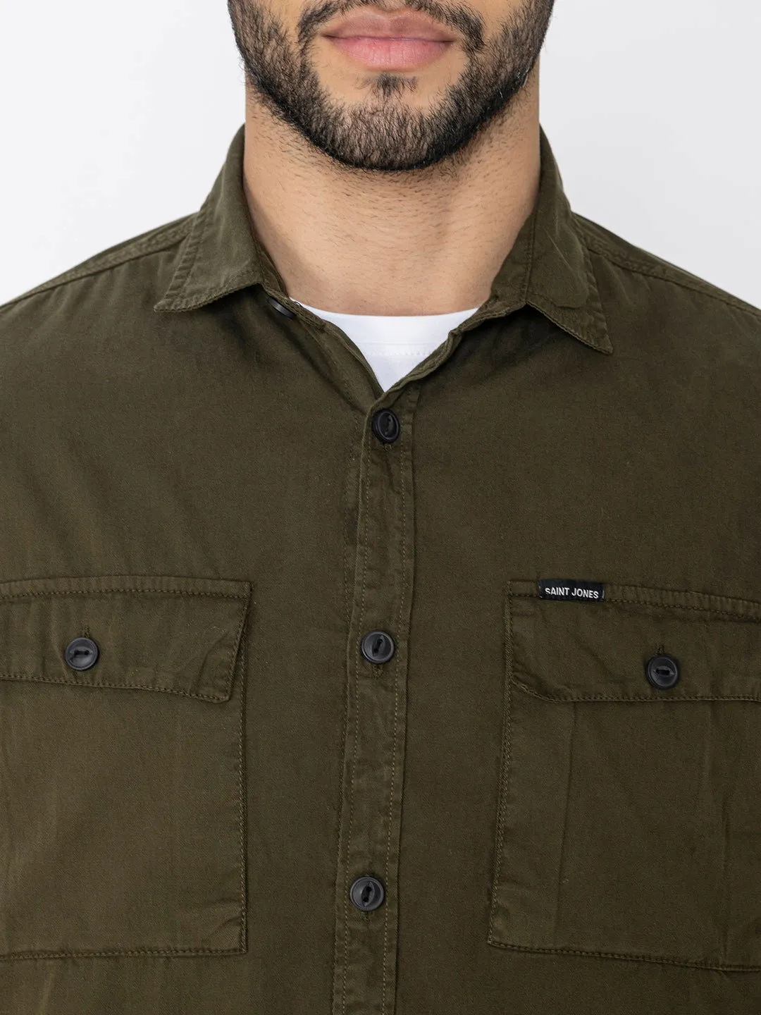 Dark olive utility double pockets