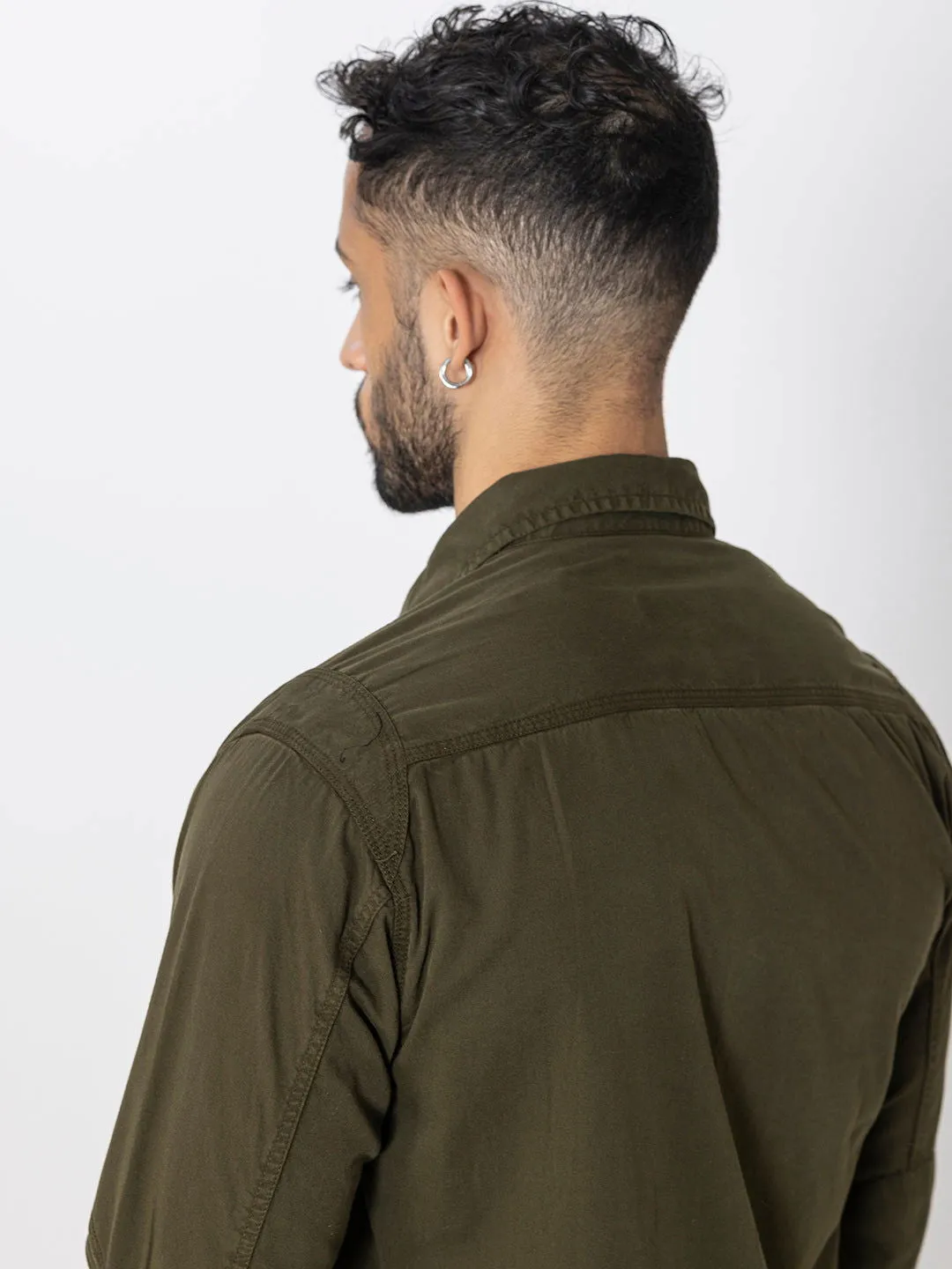 Dark olive utility double pockets