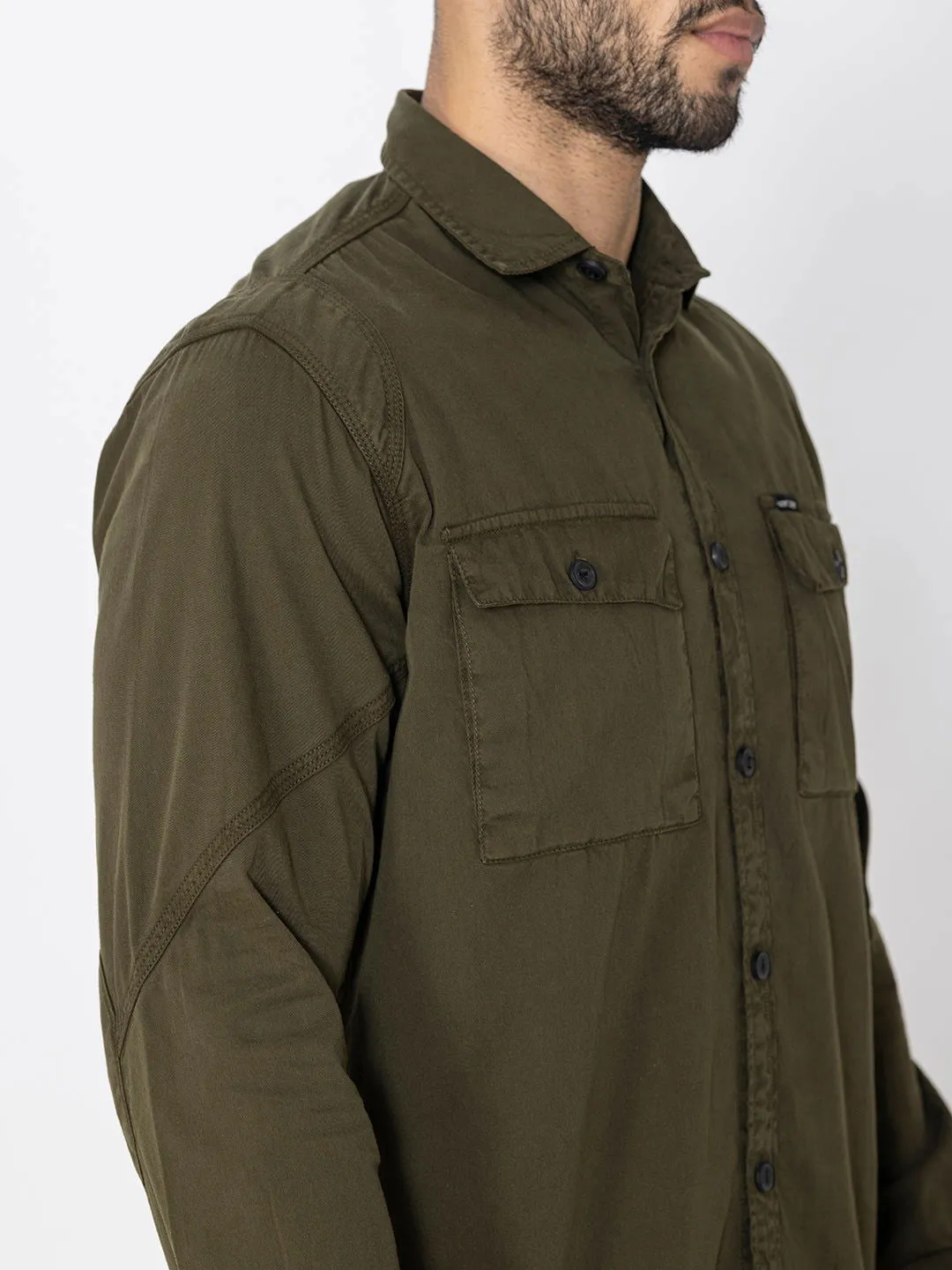 Dark olive utility double pockets