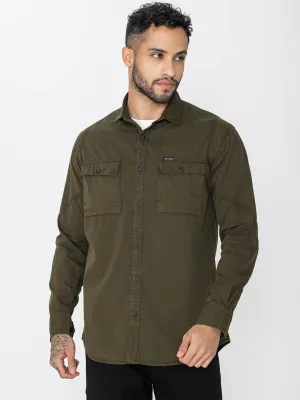 Dark olive utility double pockets