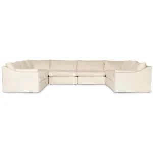 Delray 8 Piece Slipcover Sectional, Evere Oatmeal