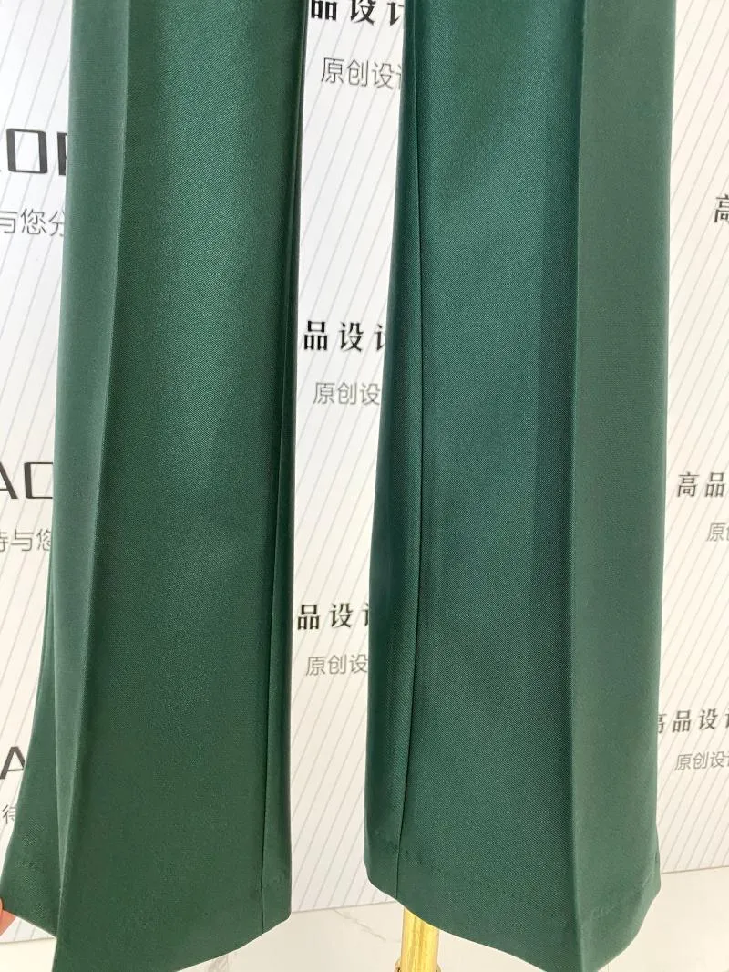 Double-Breasted Flared Pant Suit - Two-Piece Women Suit