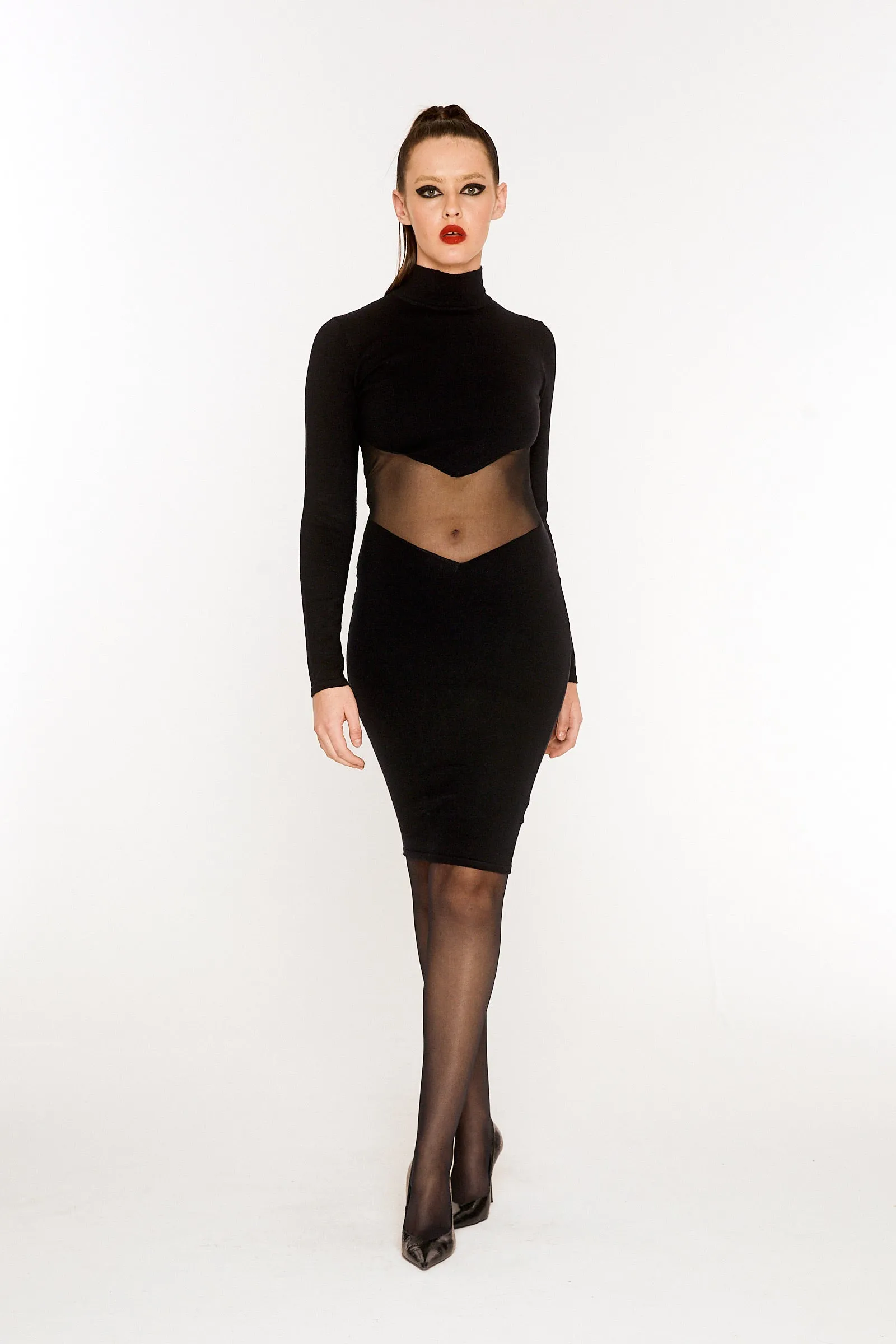Double V mesh dress