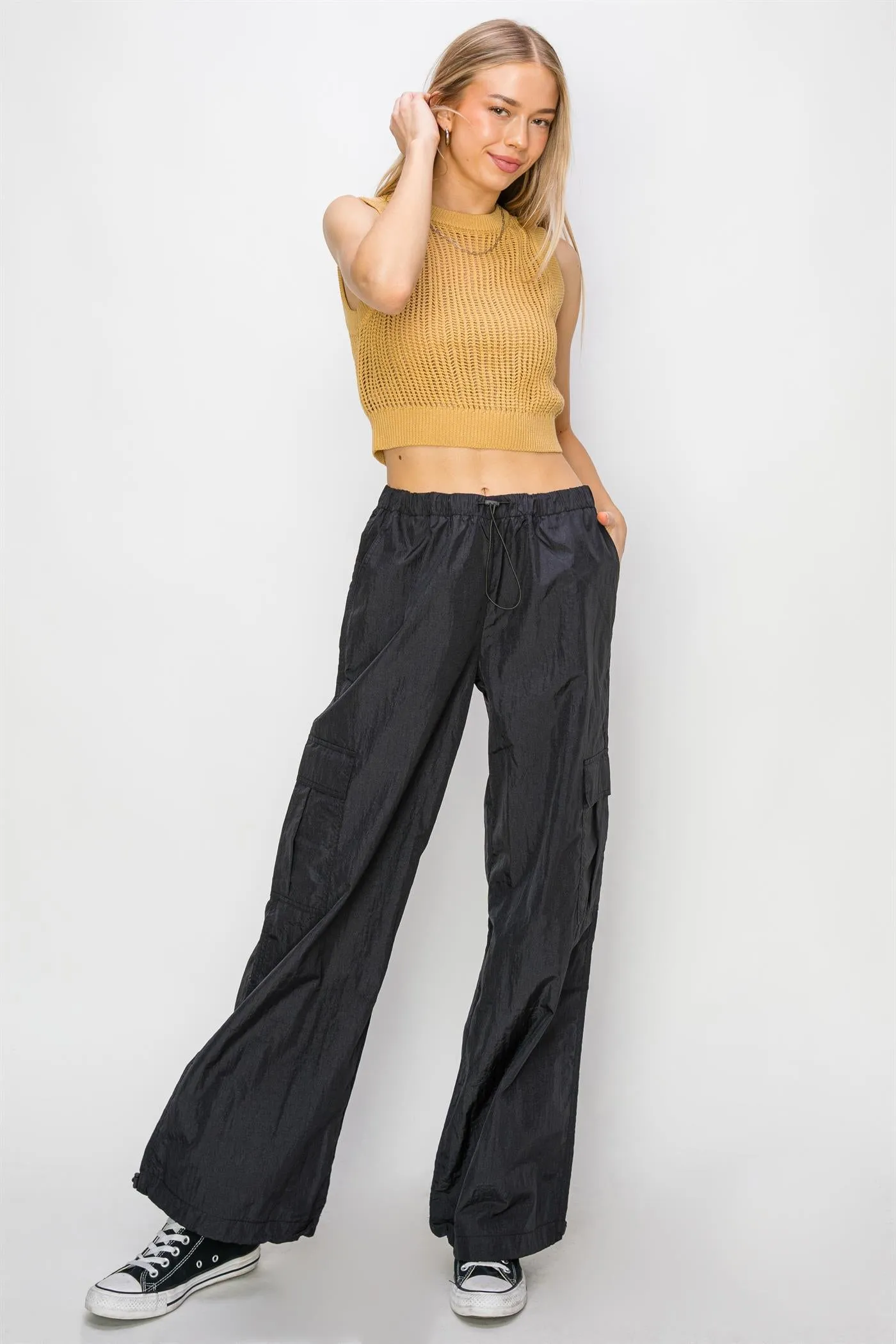 DZ24C809-Low Rise Parachute Cargo Pants