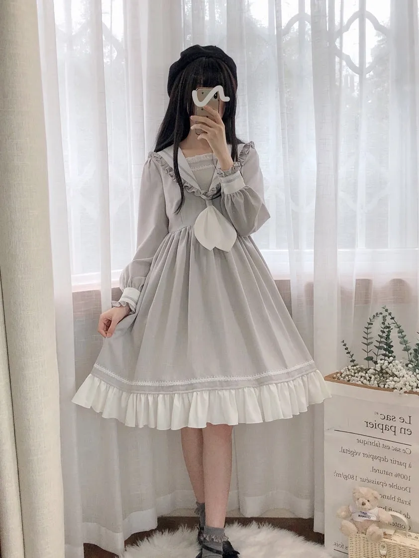 EESSILY~Shimmer Dust~Sailor Collar Lolita OP Dress