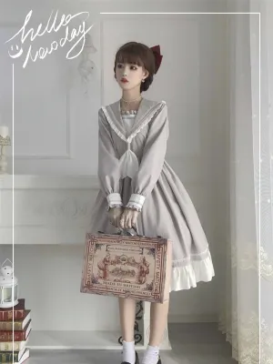 EESSILY~Shimmer Dust~Sailor Collar Lolita OP Dress