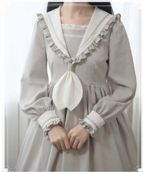 EESSILY~Shimmer Dust~Sailor Collar Lolita OP Dress