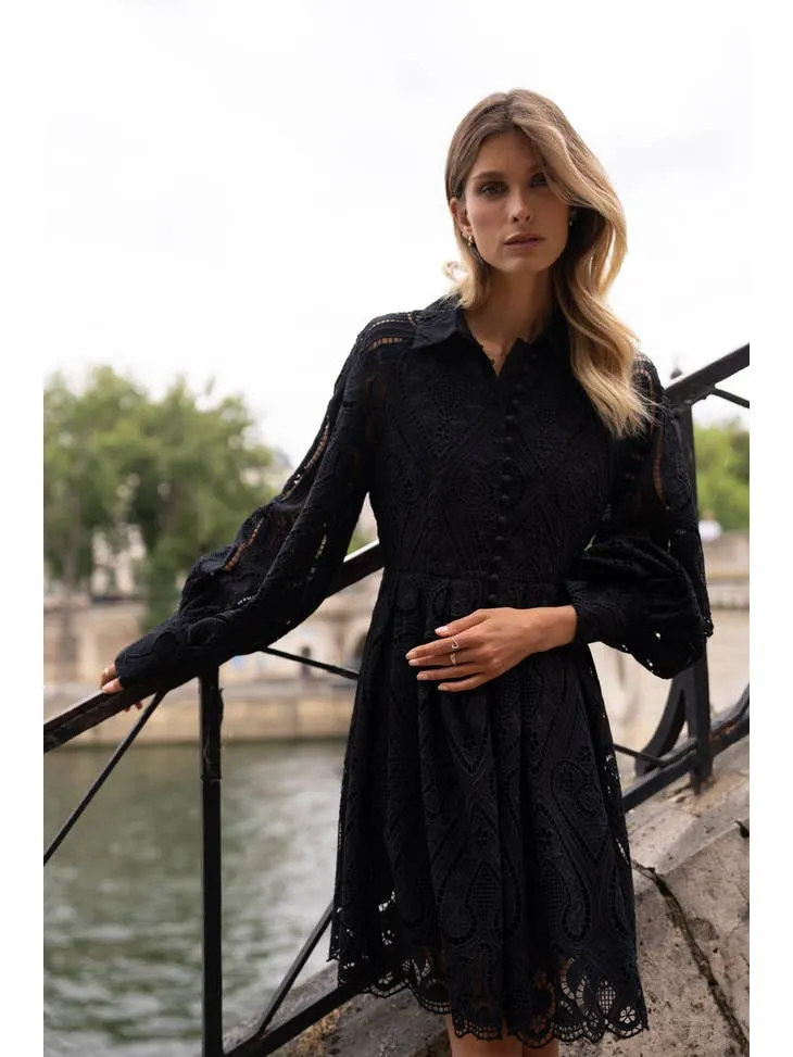 Embroidered Cotton Lace Dress