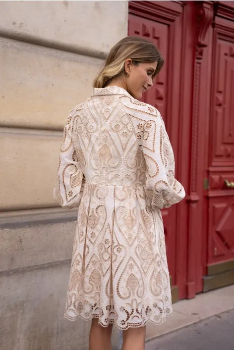 Embroidered Cotton Lace Dress