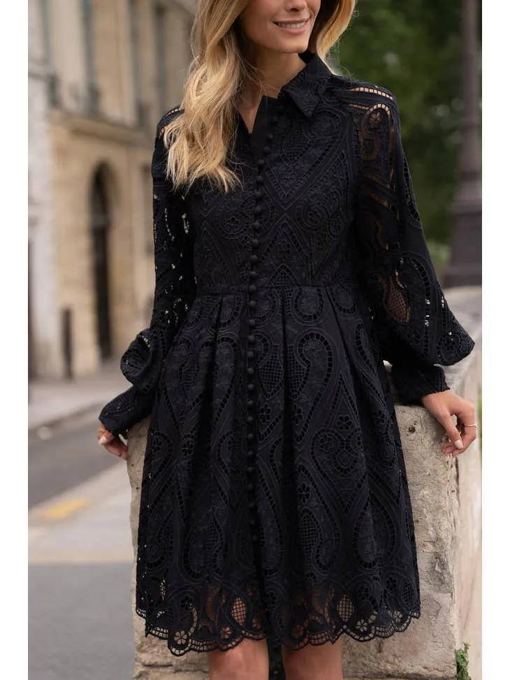 Embroidered Cotton Lace Dress