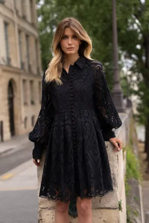 Embroidered Cotton Lace Dress