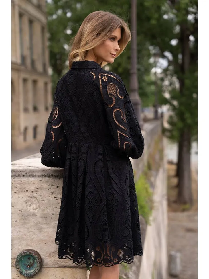 Embroidered Cotton Lace Dress