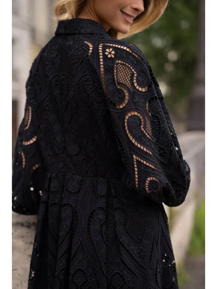 Embroidered Cotton Lace Dress
