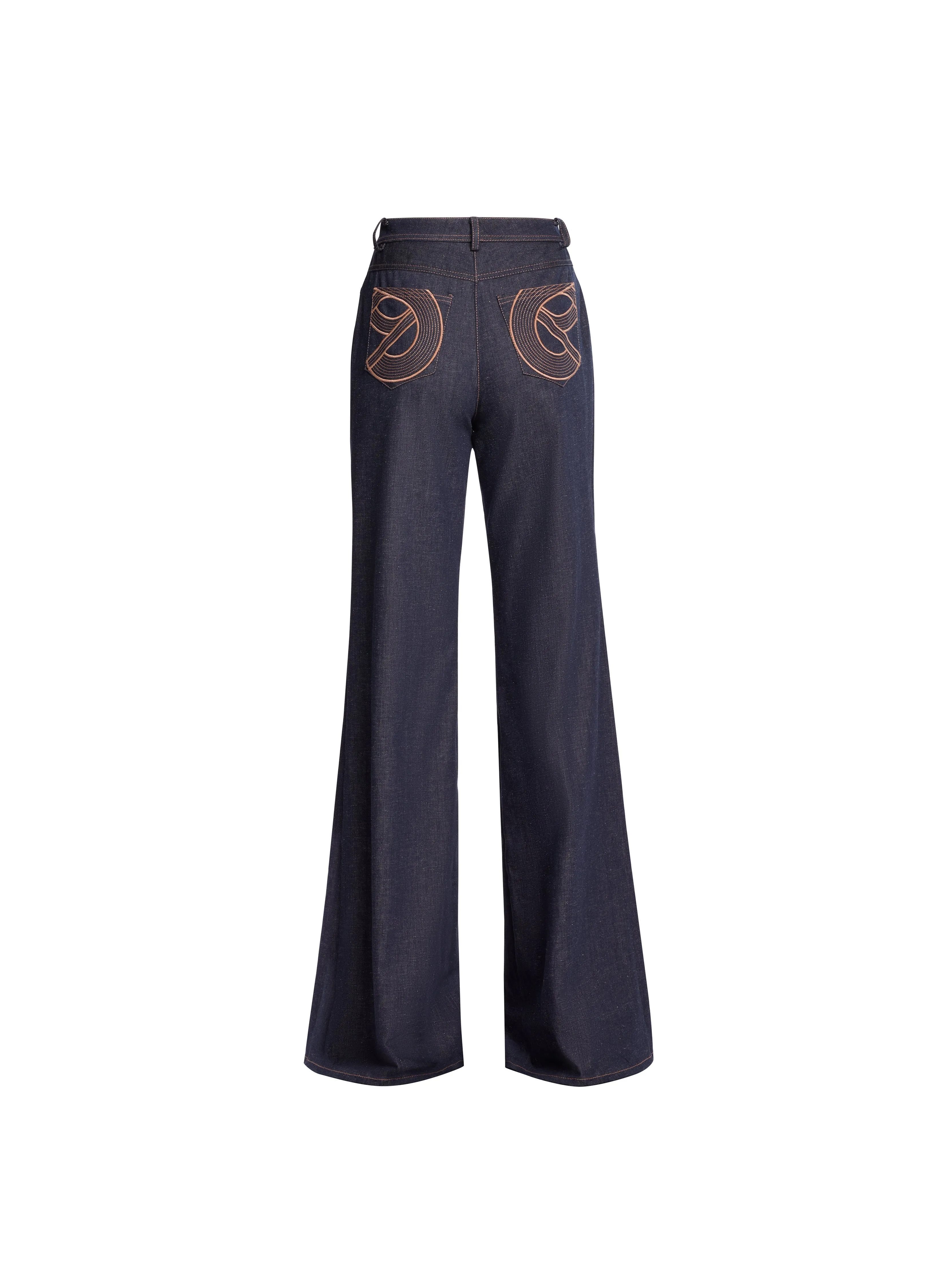 Embroidered Denim Pants