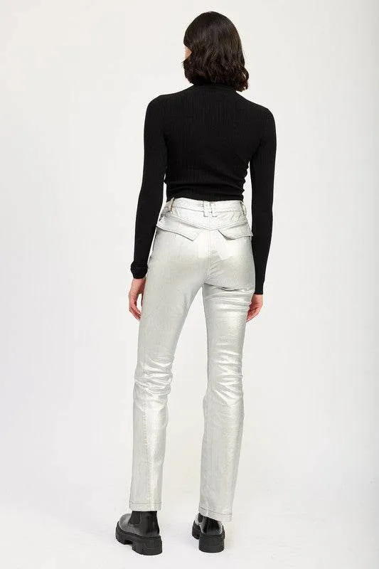 Emory Park Metallic Flared Pants