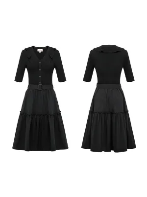 EP YAYING Black Waist Dress